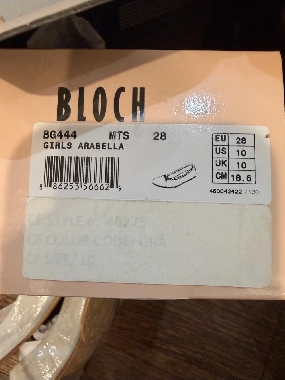 Bloch Silver Glitter Kids Ballet Flat with Bow